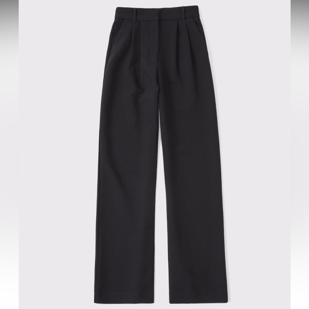 A&F Sloane Tailored Wide Leg Pant ✧ Black ✧ Size 4/00
